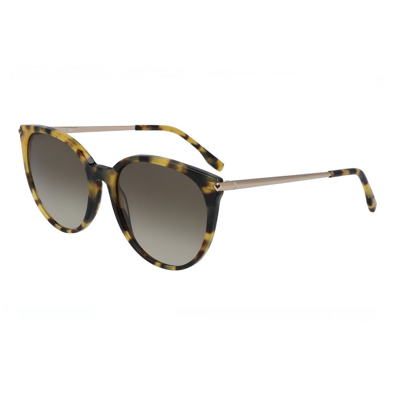 Lacoste Sunglasses Cat Eye Full Rim, Havana/Gold Frame and Grey Gradient Lens L928S214