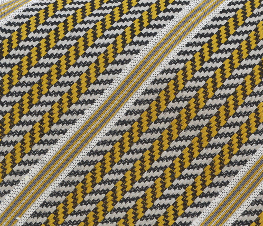 Missoni U4530 Gold/Silver Regimental 100% Silk Tie
