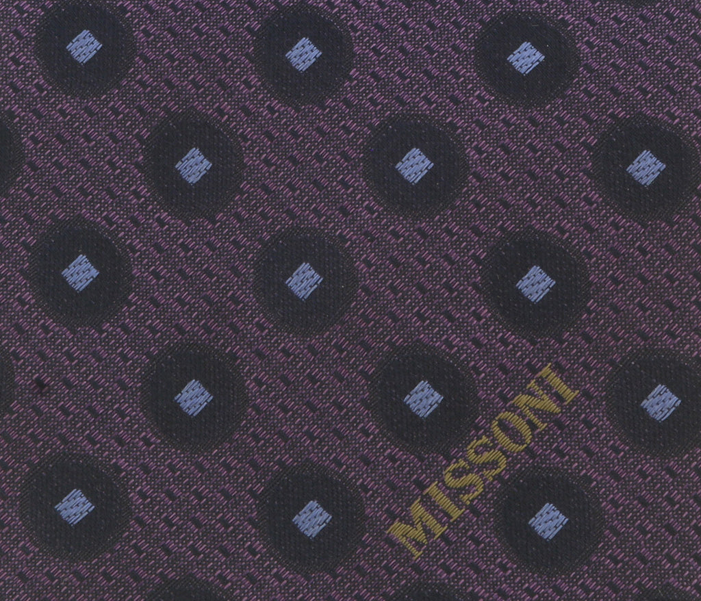 Missoni U5027 Purple/Blue Geometric 100% Silk Tie