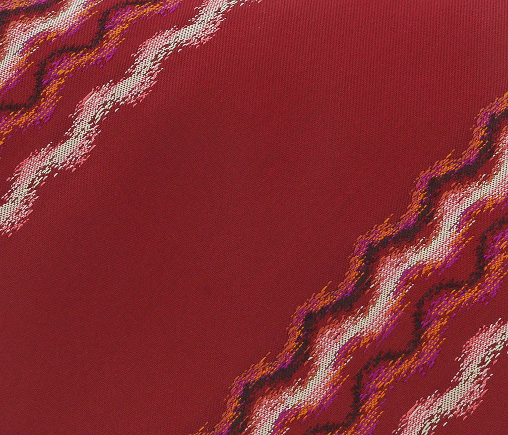 Missoni U3829 Red Sharkskin 100% Silk Ties