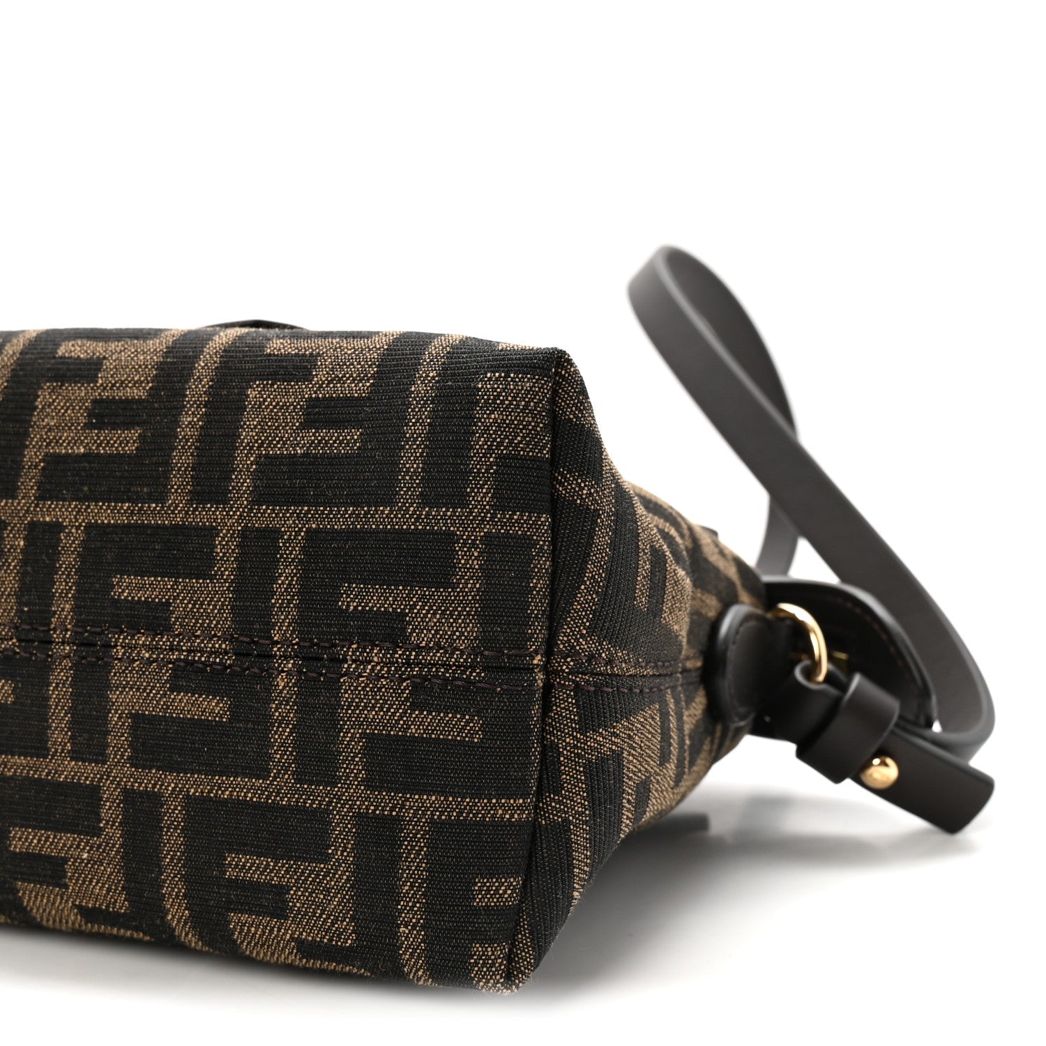 Vitello Grace Jacquard FF Mini By The Way Boston Bag Tobacco Moro Ebano