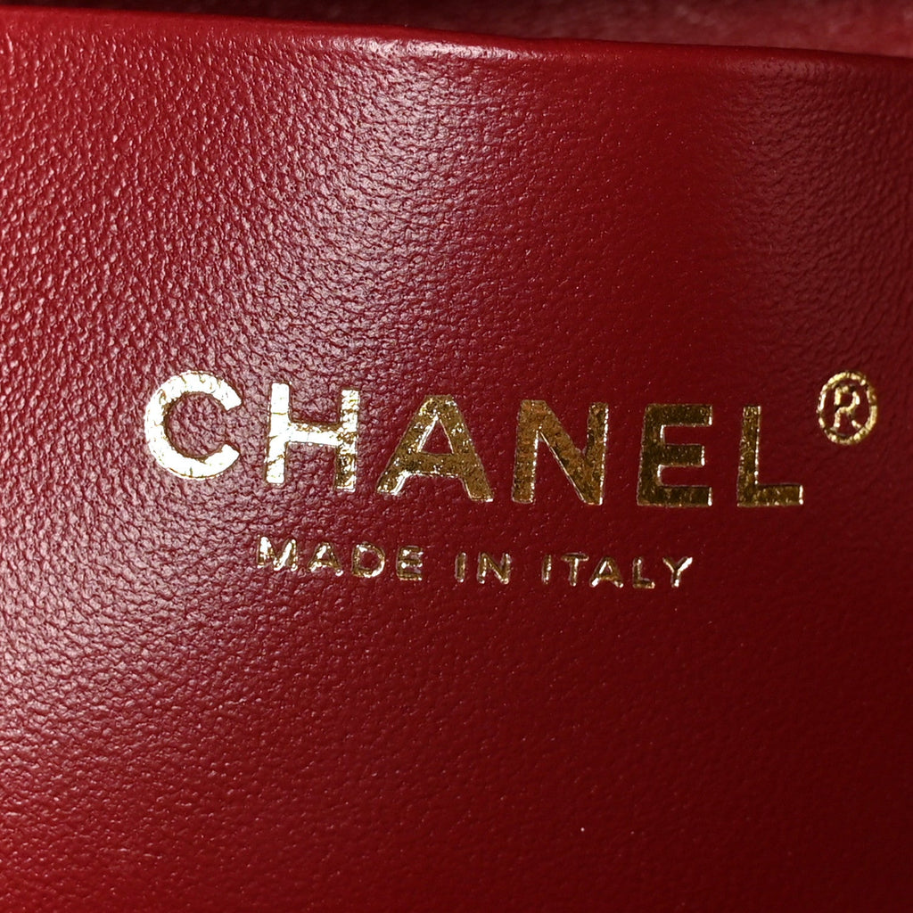 Calfskin Crocodile Embossed Turn Around Mini Flap Burgundy