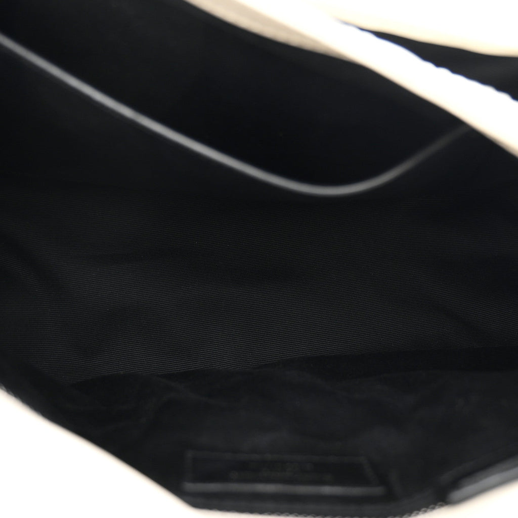 Crinkled Calfskin Matelasse Monogram Medium Niki Chain Satchel Crema Soft