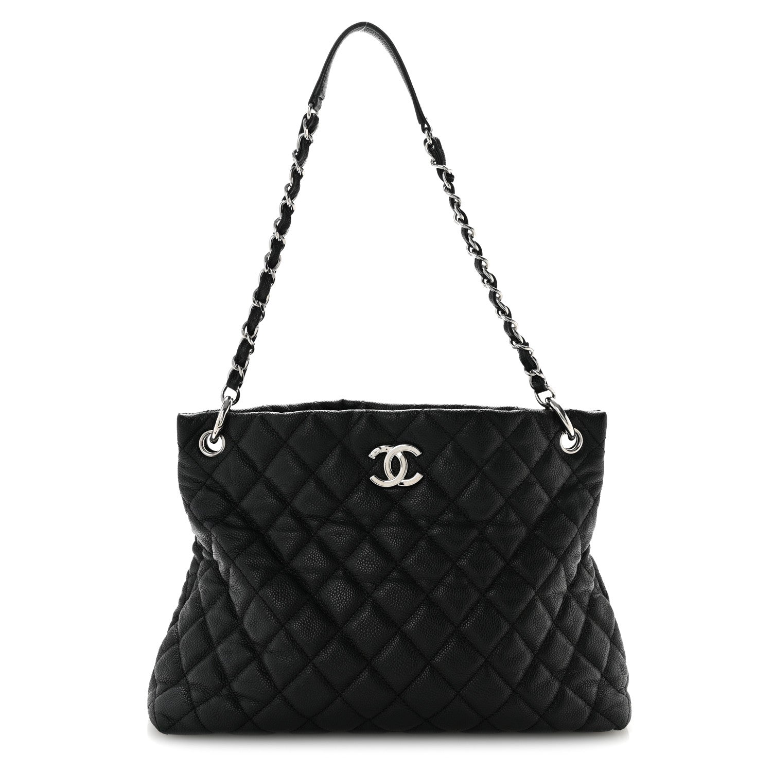 Caviar Quilted Easy Zip Tote Black