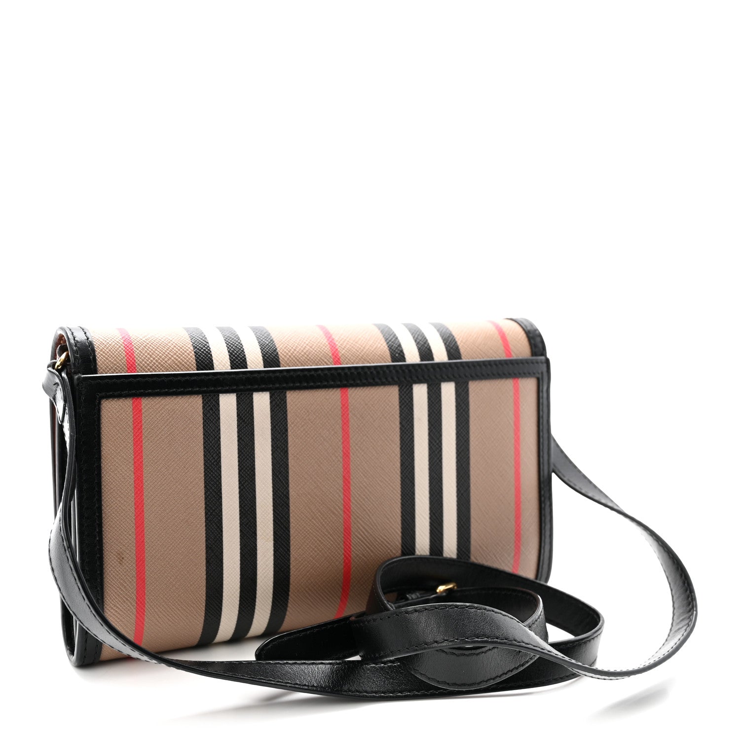 E-Canvas Icon Stripe Hannah Wallet With Detachable Strap Archive Beige