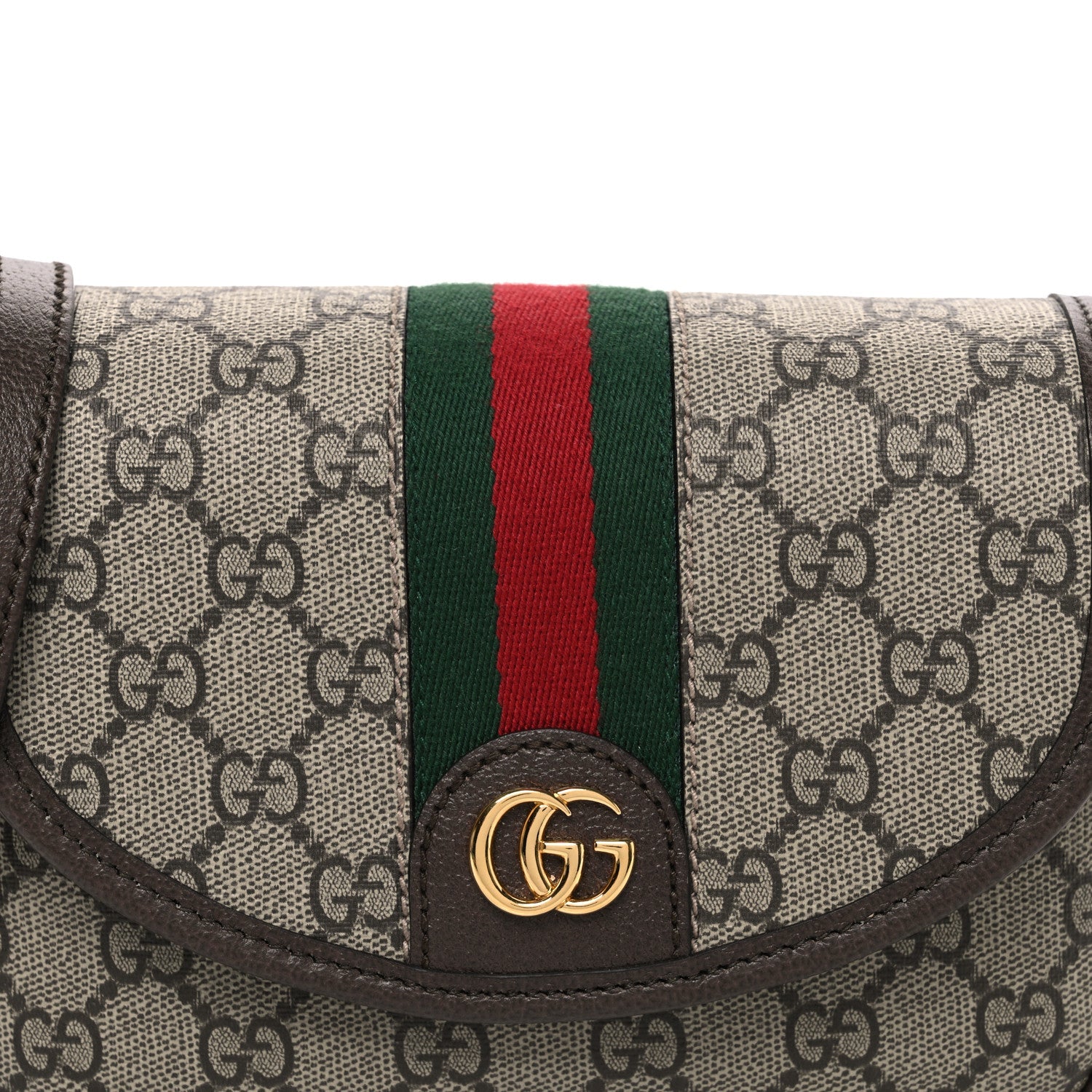 GG Supreme Monogram Textured Dollar Calfskin Mini Ophidia Flap Shoulder Bag Beige Ebony New Acero Beige Ebony New Acero