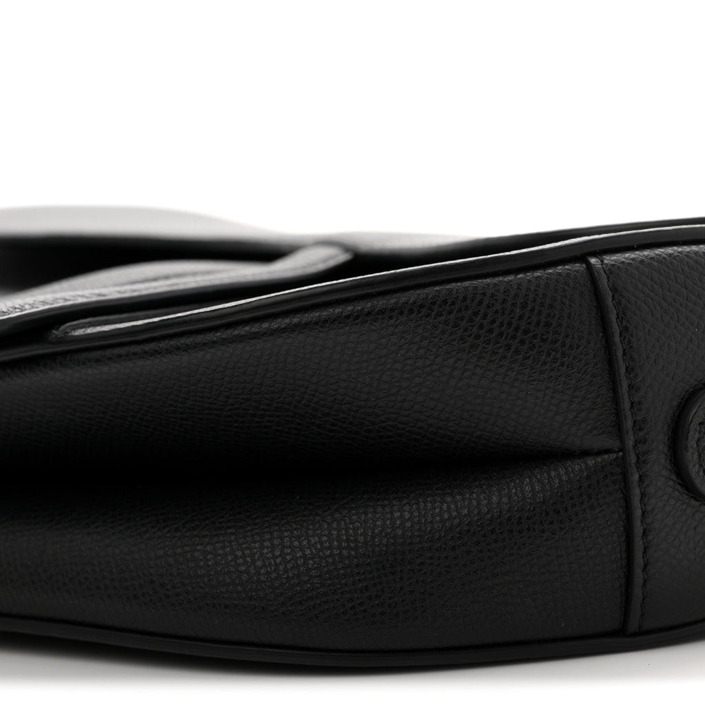 Grained Calfskin Saddle Bag Black