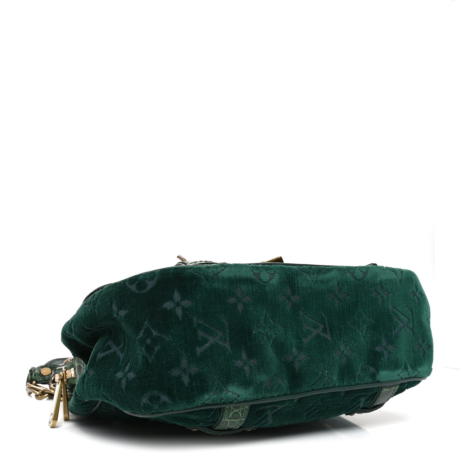 Monogram Velours Alligator Gracie MM Green