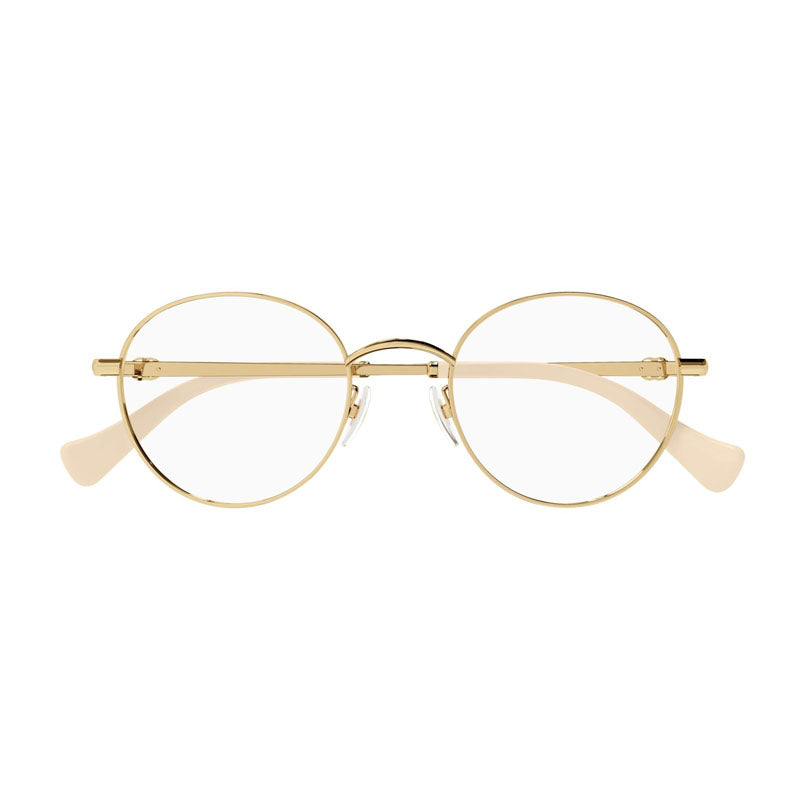 Gucci Eyeglasses Square Full Rim, Gold Frame and Clear Demo Lens Lens GG1472OJ001