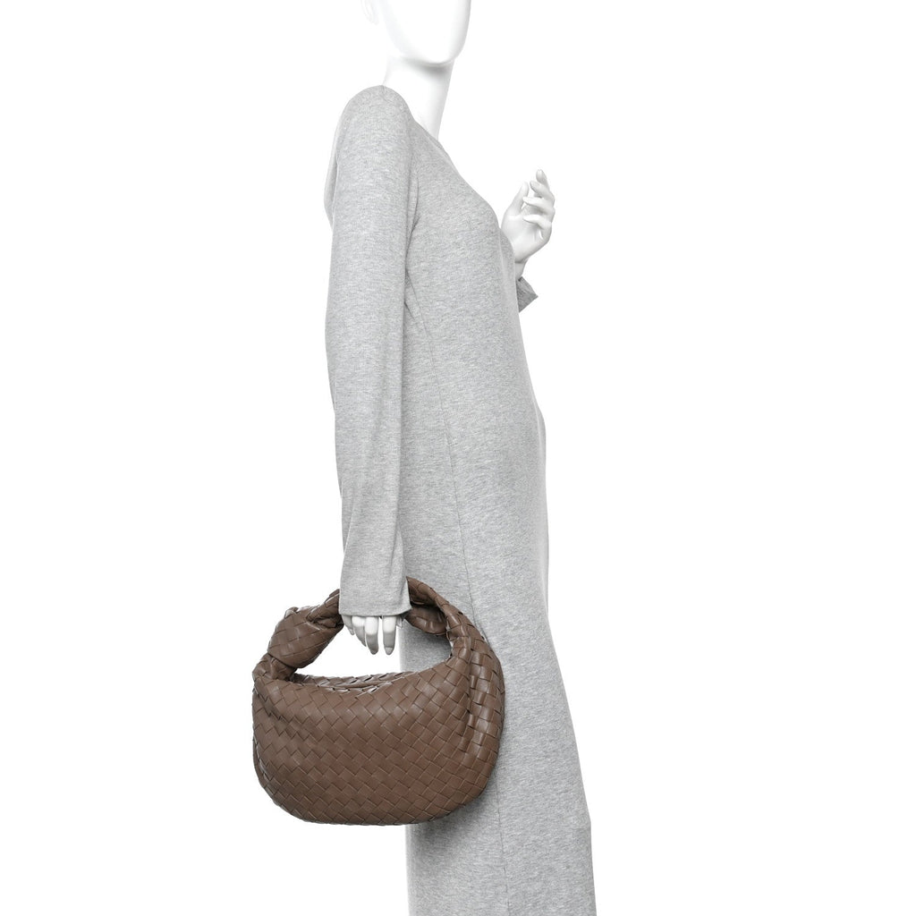 Nappa Intrecciato Teen Jodie Hobo Taupe Grey