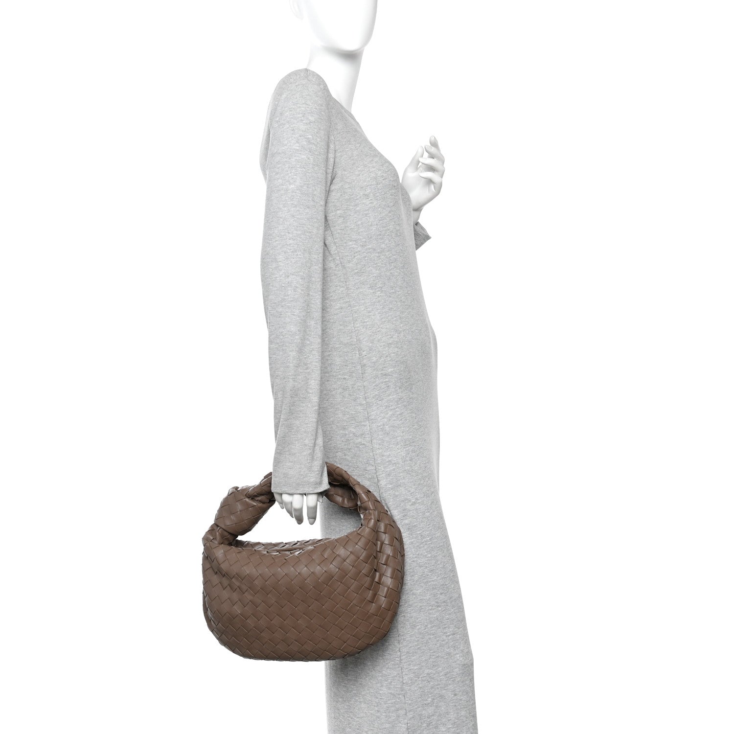Nappa Intrecciato Teen Jodie Hobo Taupe Grey
