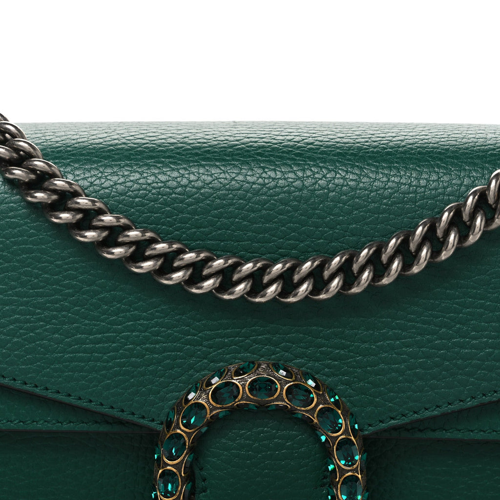 Pebbled Calfskin Small Dionysus Shoulder Bag Emerald