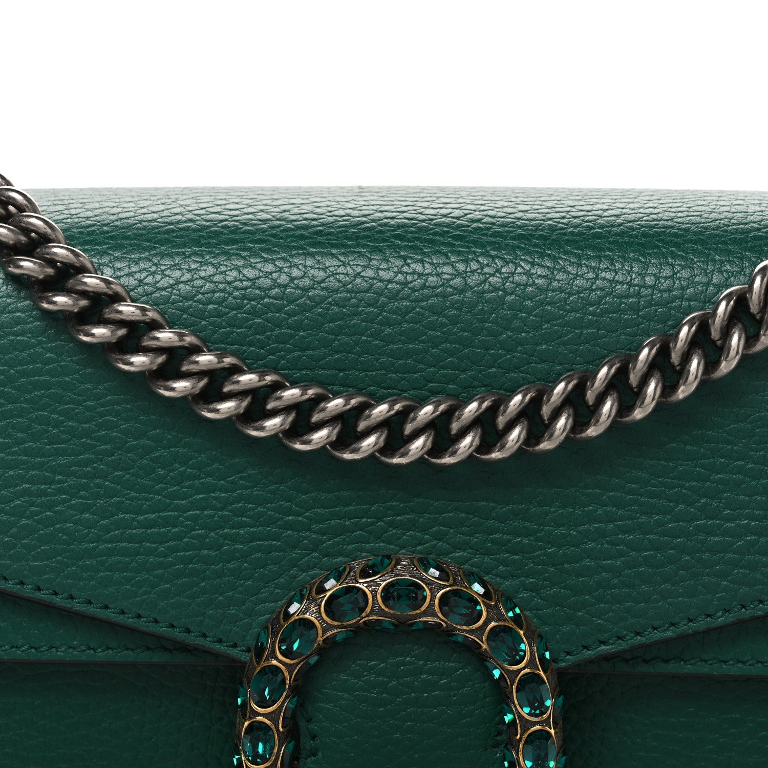 Pebbled Calfskin Small Dionysus Shoulder Bag Emerald