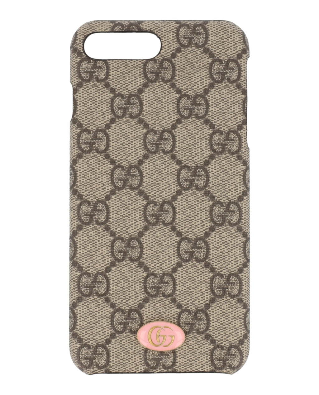Gucci Unisex-Adult GG Supreme iPhone 8 Plus Case Beige Ebony Sugar Pink