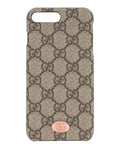 Gucci Unisex-Adult GG Supreme iPhone 8 Plus Case Beige Ebony Sugar Pink