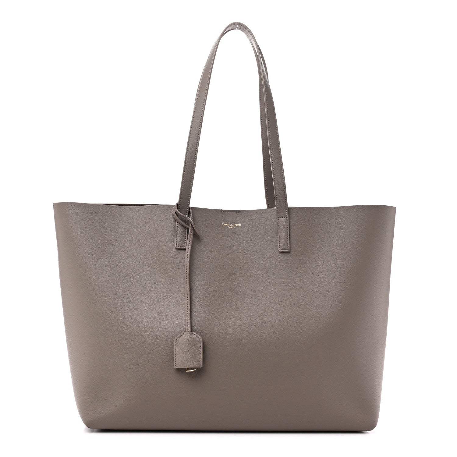 Calfskin Large Shopping Tote Oyster Gray