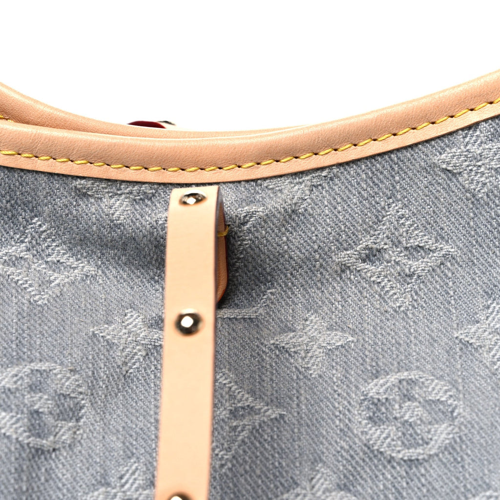 Monogram Denim CarryAll MM Washed Grey