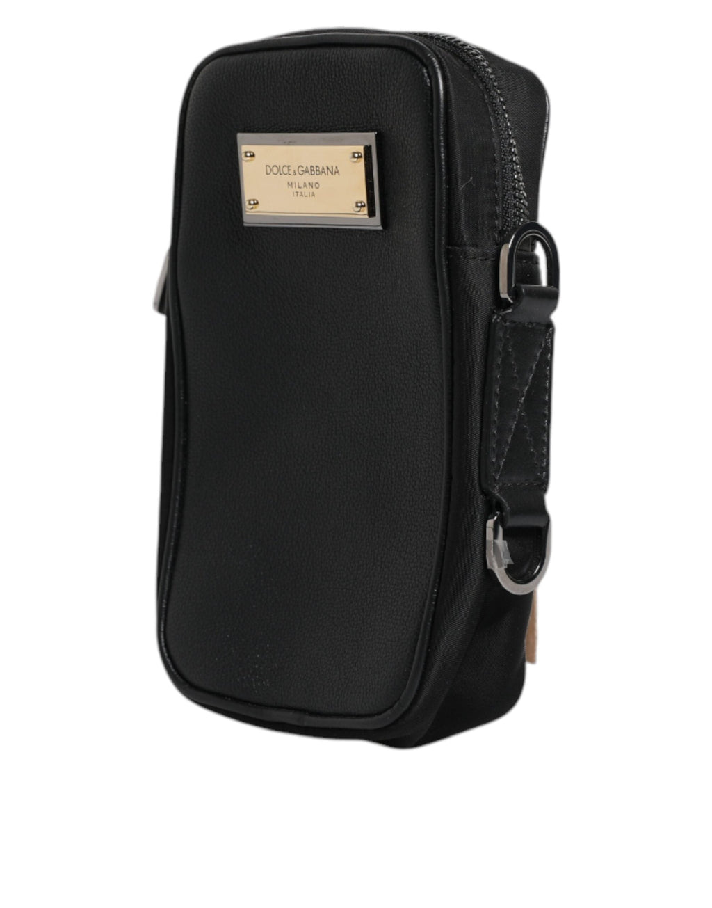 Dolce & Gabbana Black Grain Leather Logo Plaque Clutch Women's Bag ( )
