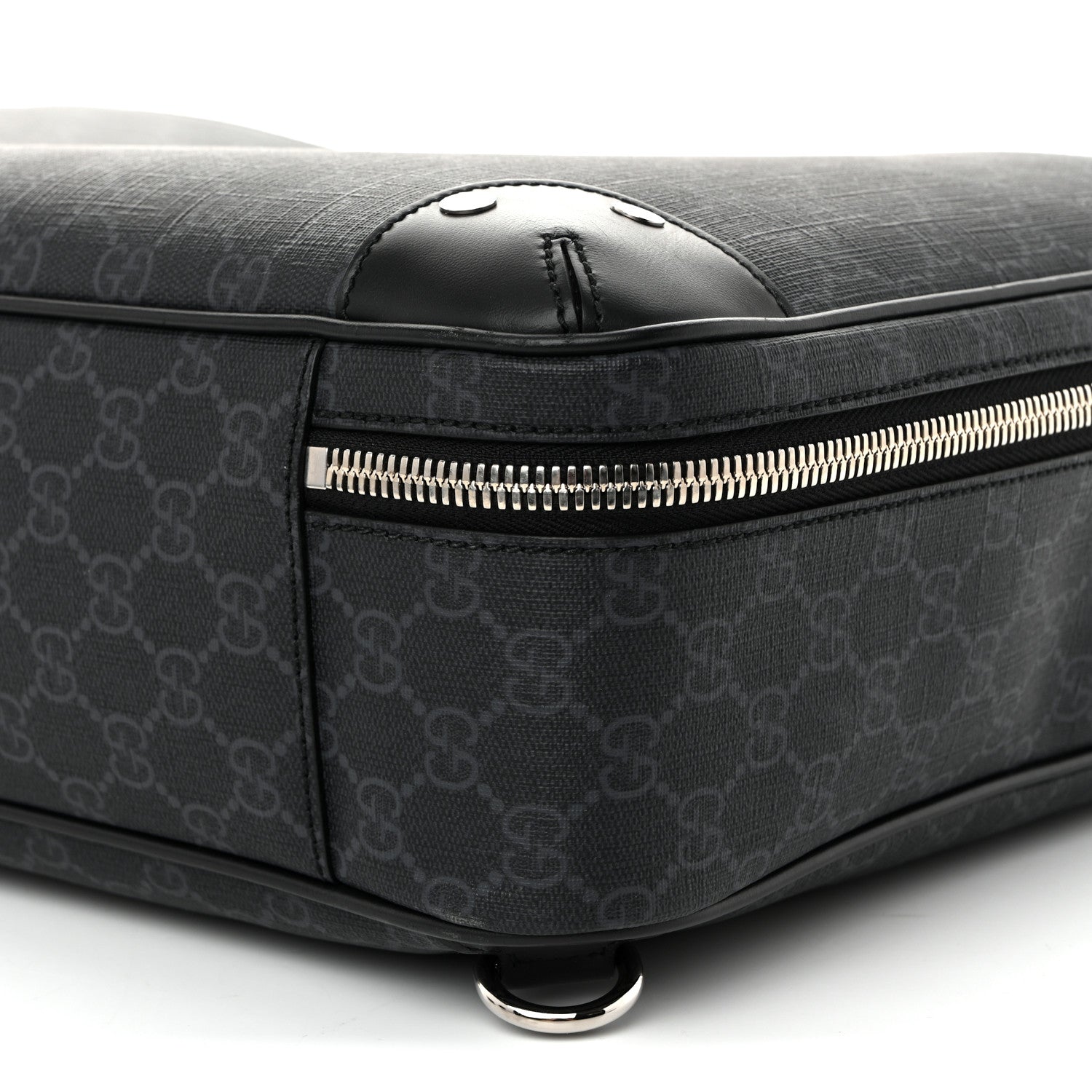 GG Supreme Monogram Briefcase Backpack Black Grey