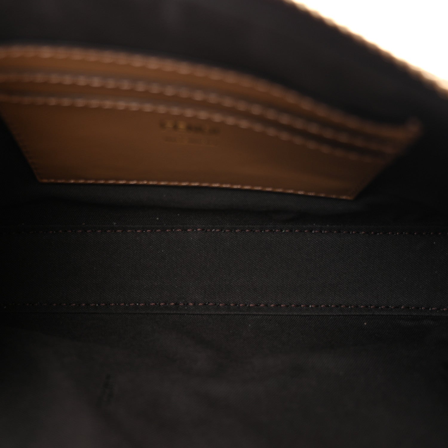 Fabric Jacquard Vitello Grace FF 1974 Baguette Pouch Tobacco Moro Sand