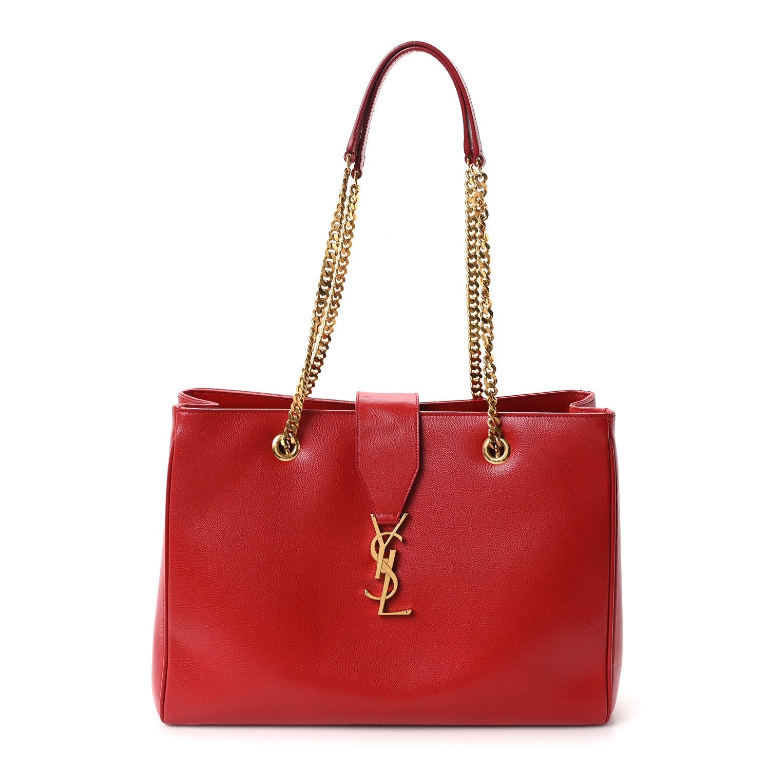 Grain De Poudre Classic Monogram Shopping Bag Red