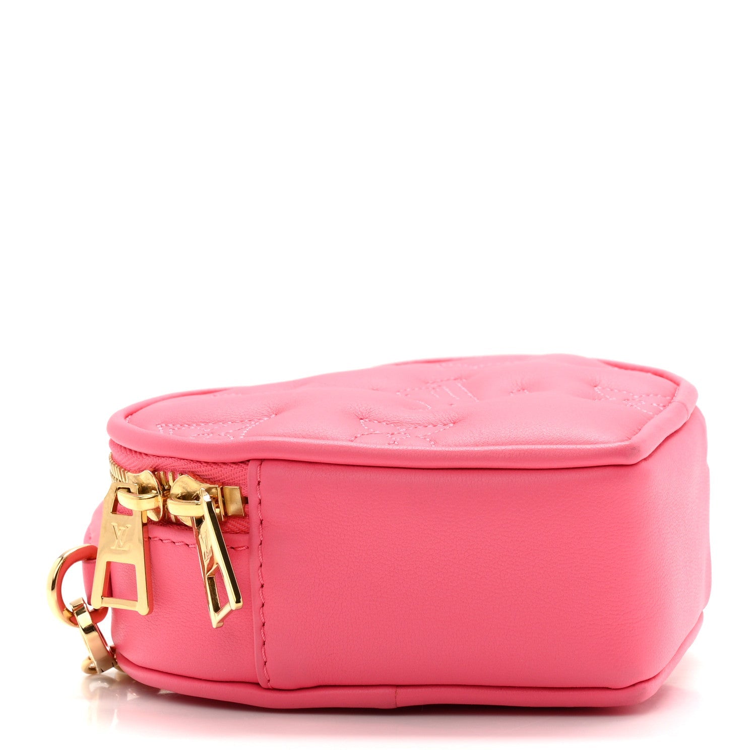 Calfskin Embroidered Monogram Pop My Heart Bag Pouch Dragon Fruit Pink