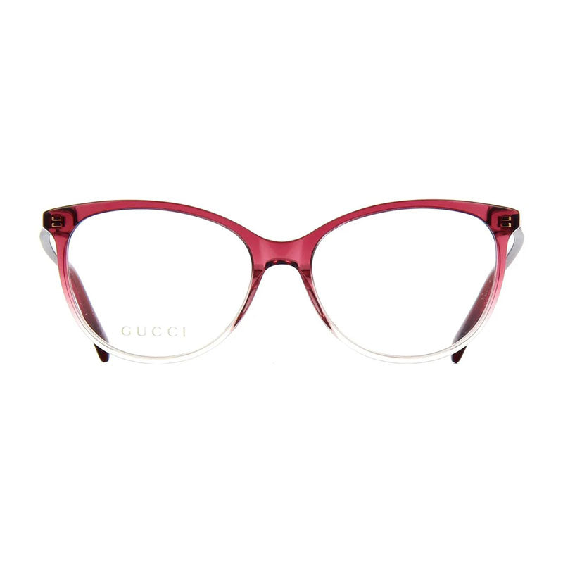 Gucci Eyeglasses Cat Eye Full Rim, Blue Gradient Frame and Clear Demo Lenses Lens GG0550O004