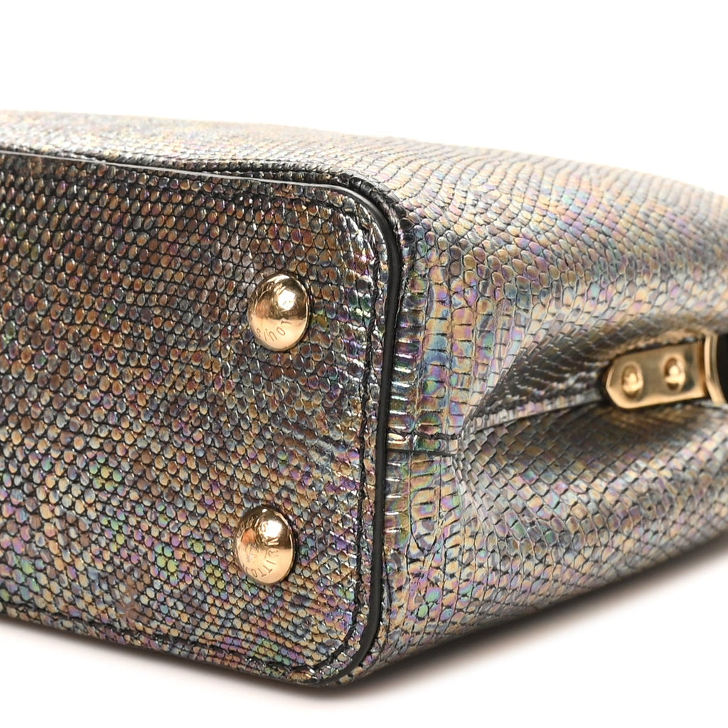 Lizard Capucines Mini Bleu Petrole