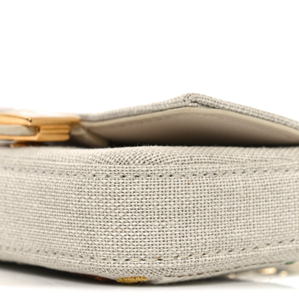 Kuban Canvas FF Embroidered Nano Baguette Charm Grezzo Multicolor