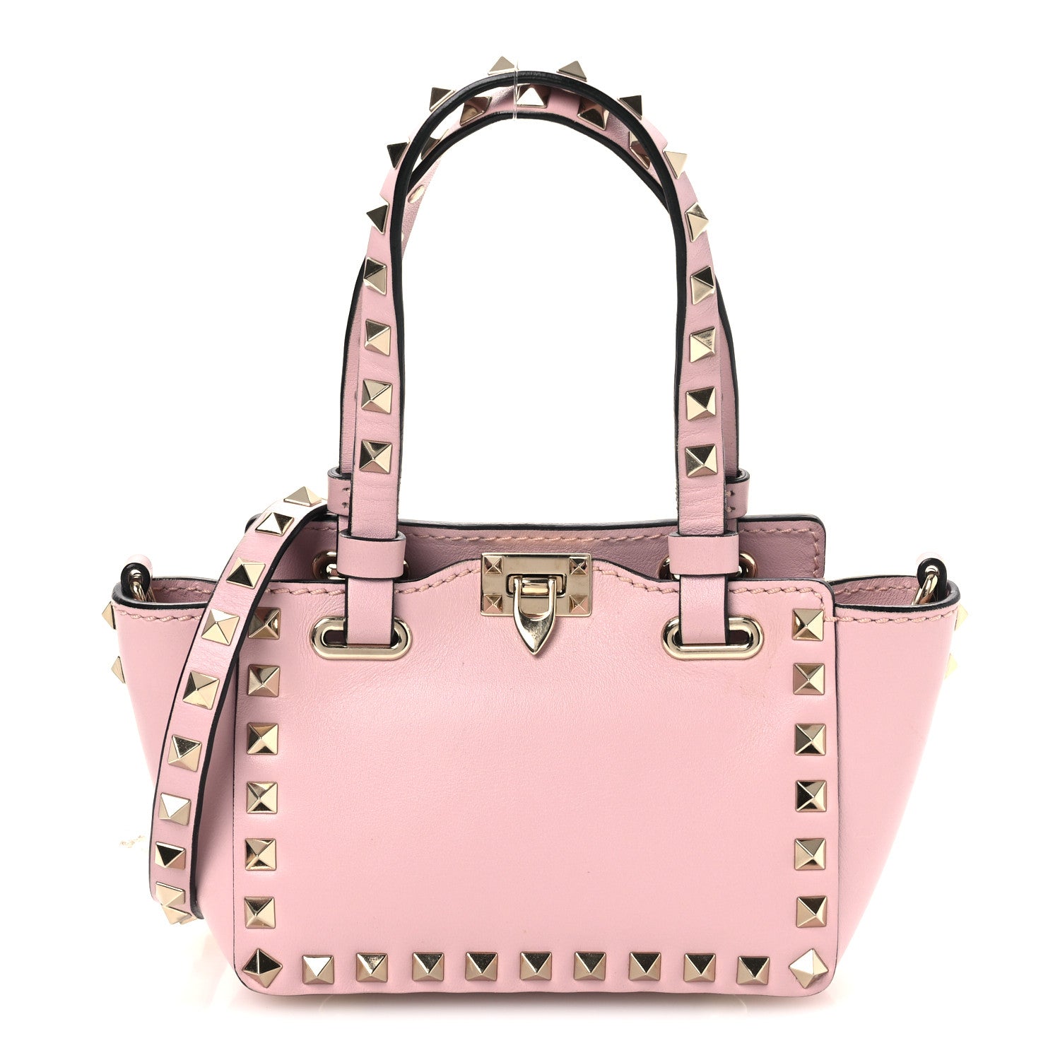 Vitello Mini Rockstud Tote Water Rose