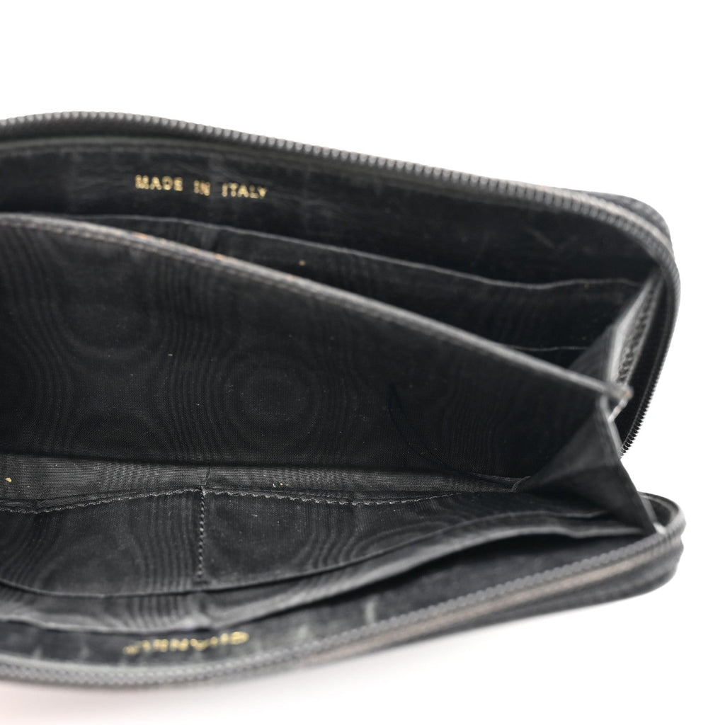 Caviar CC Timeless Large Zip Around Wallet Black