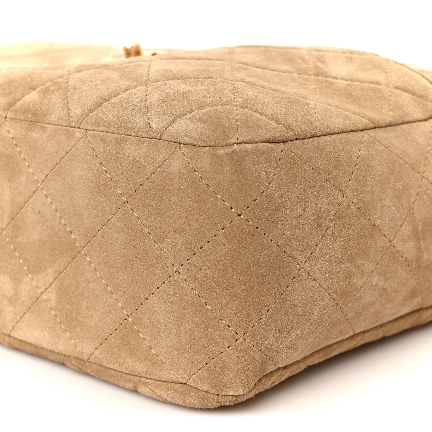 Suede Quilted Camerissimo Camera Case Dark Beige