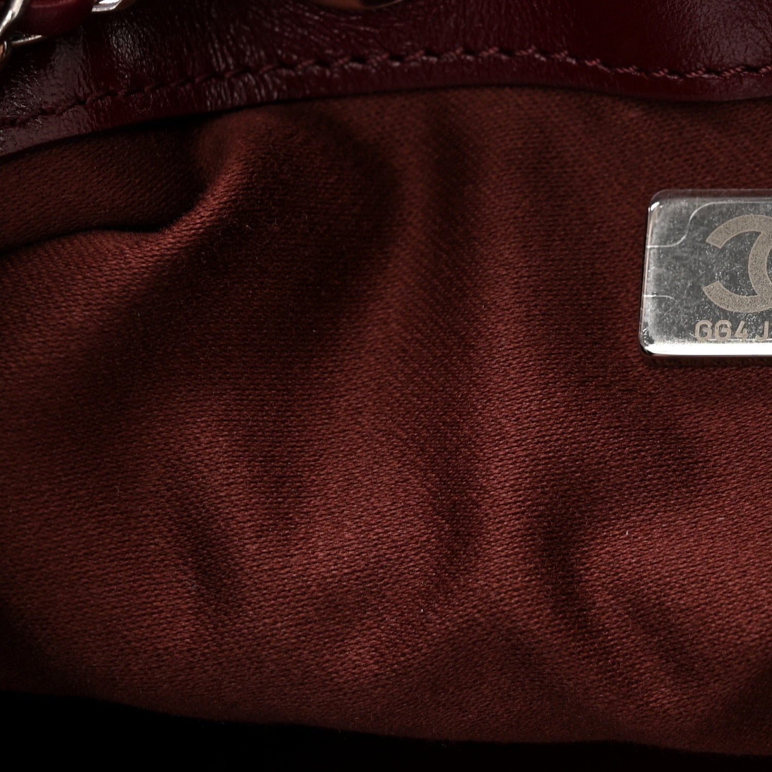 Shiny Crumpled Calfskin Quilted Medium Chanel 25 Handbag Dark Burgundy
