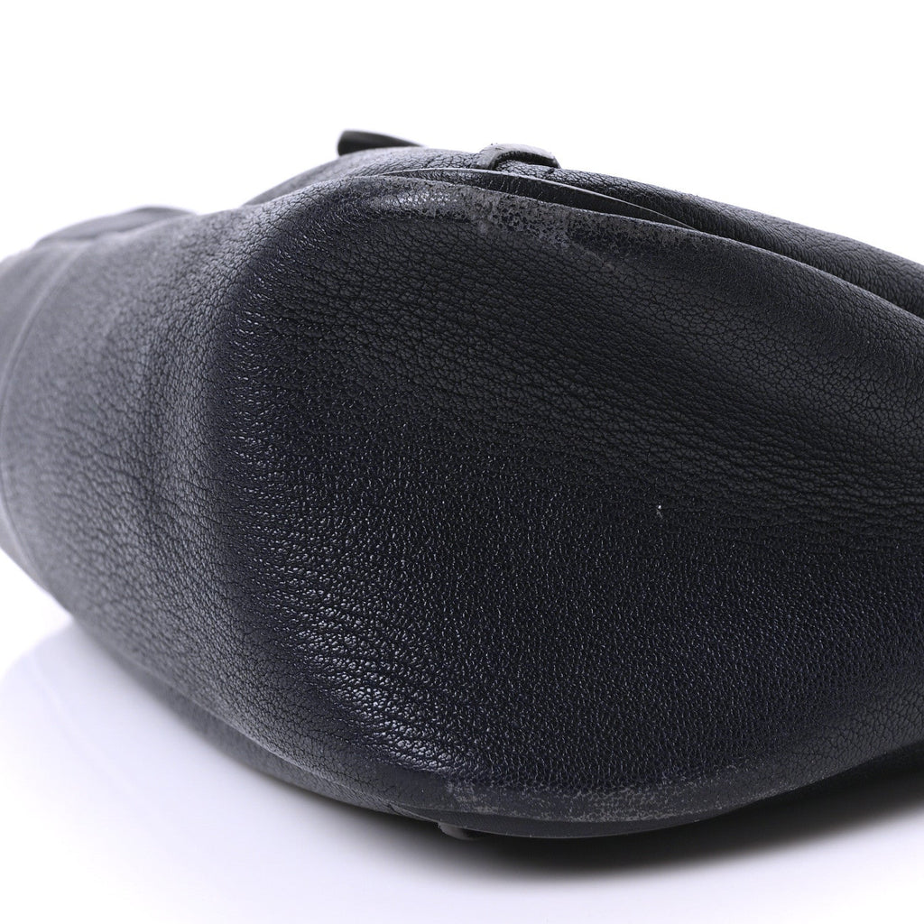 Grained Lambskin Calfskin Medium Lexa Shoulder Bag Navy