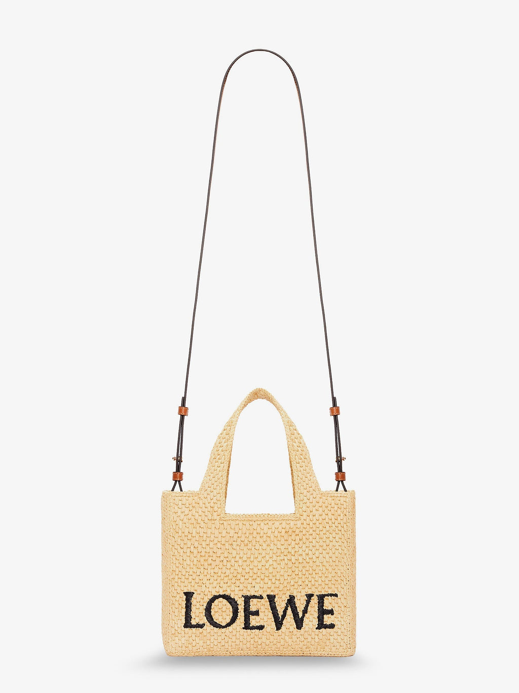 Loewe Women Paula's Ibiza -Small Loewe Font Raffia Handbag With Embroidered Logo On The Front