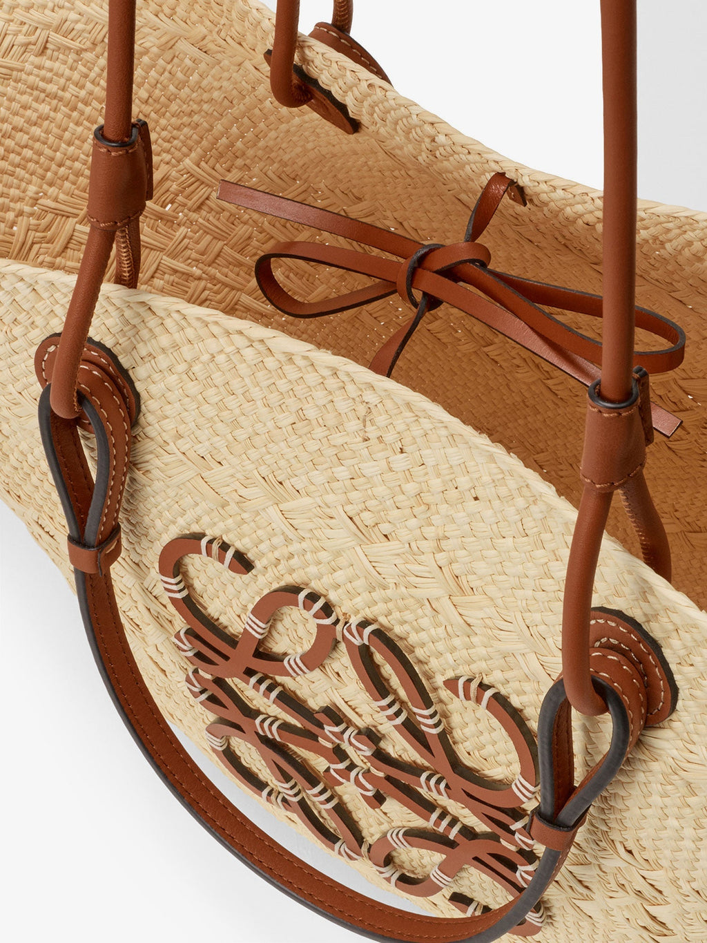 Loewe Women Paula's Ibiza -Anagram Raffia And Leather Shoulder Bag