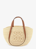 Loewe Women Paula's Ibiza -Eclipse Raffia And Leather Handbag With 3D Anagram Logo