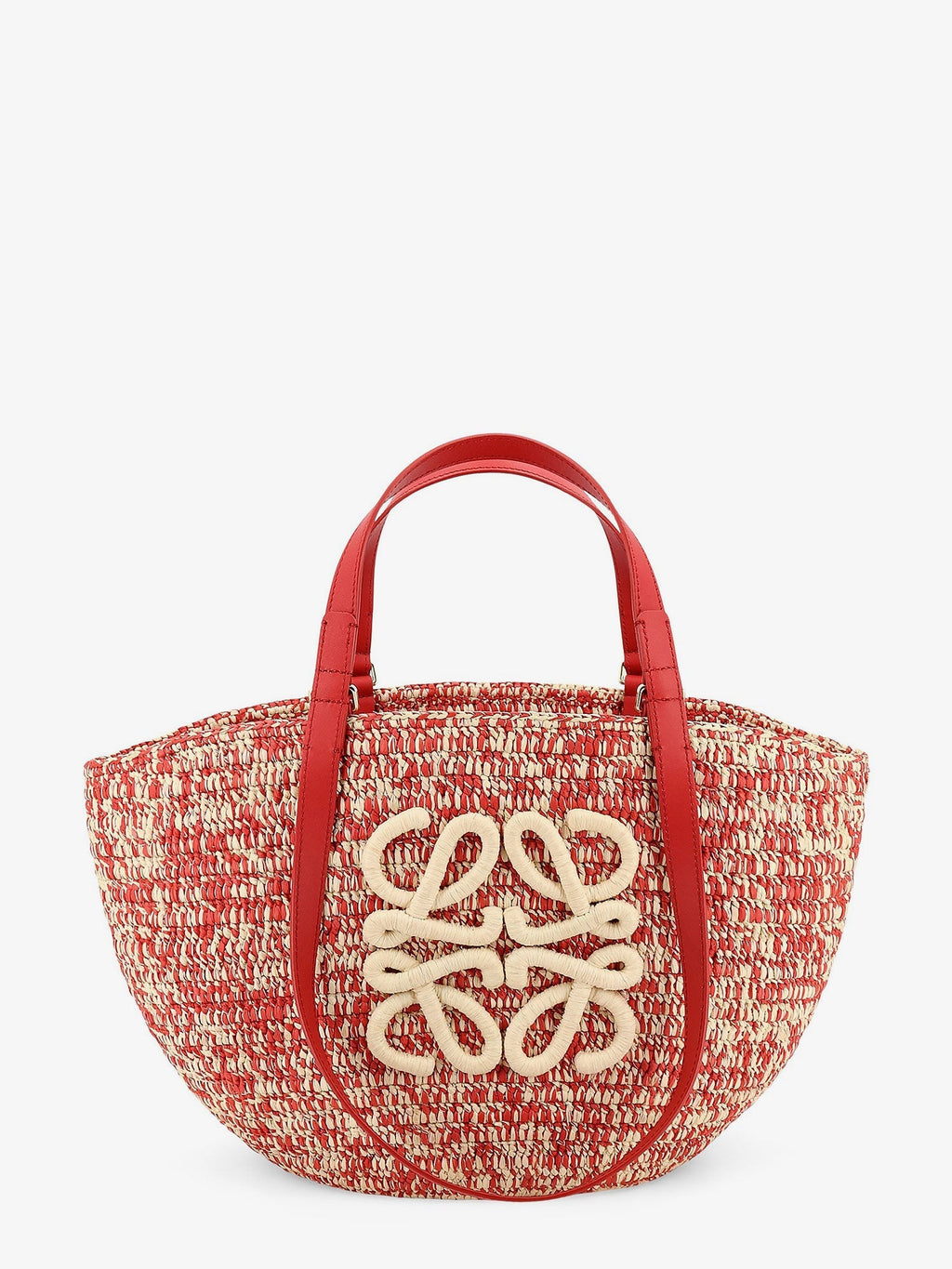 Loewe Women Paula's Ibiza -Medium Eclipse Raffia And Leather Shoulder Bag With 3D Anagram Logo