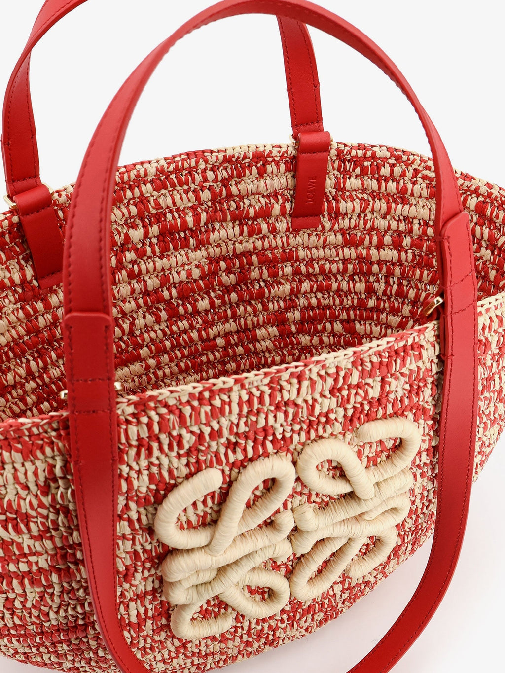 Loewe Women Paula's Ibiza -Medium Eclipse Raffia And Leather Shoulder Bag With 3D Anagram Logo