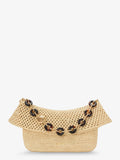 Loewe Women Paula's Ibiza -Ola Medium Raffia Shoulder Bag With Metal Logo Lettering