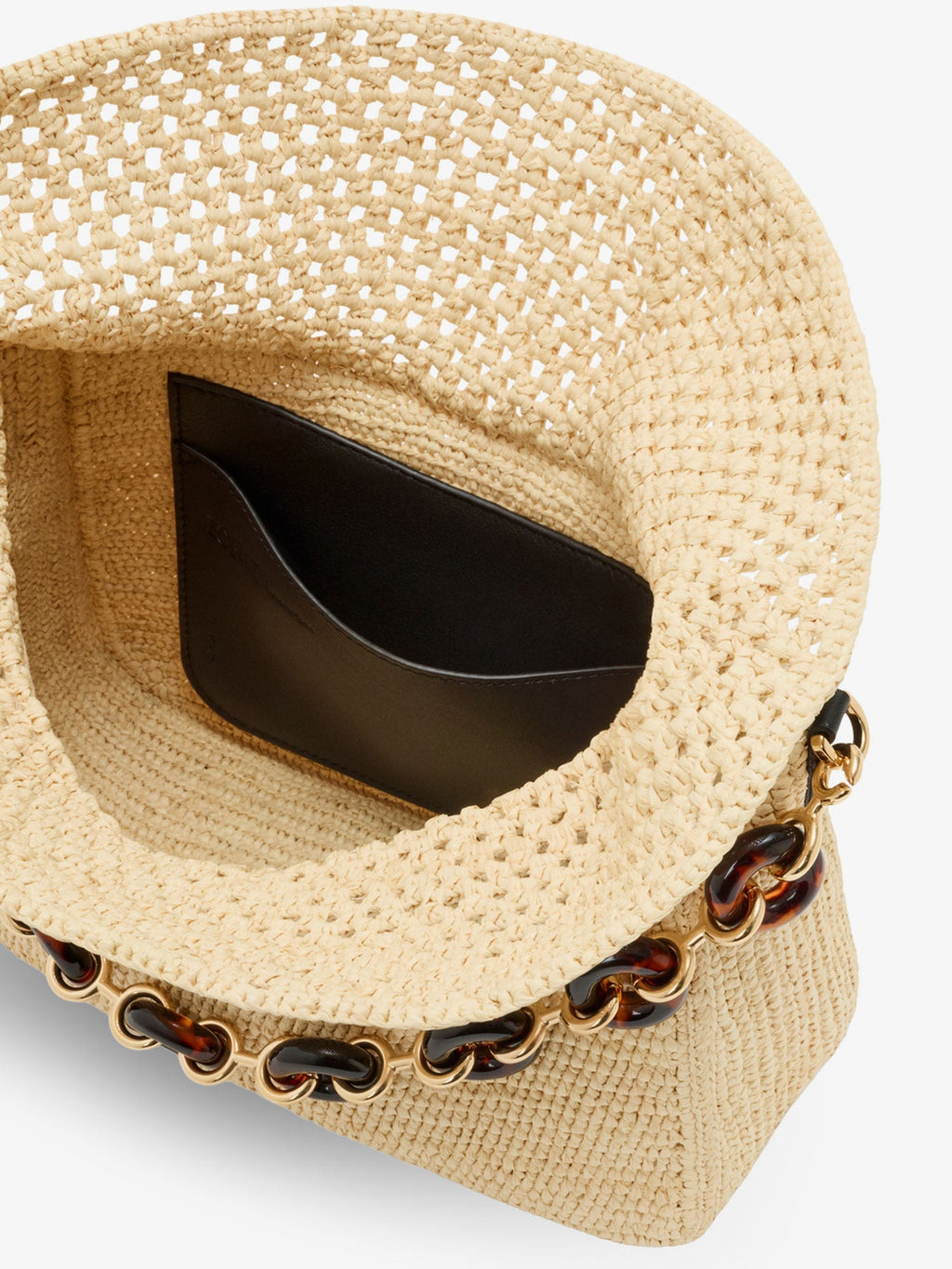 Loewe Women Paula's Ibiza -Ola Medium Raffia Shoulder Bag With Metal Logo Lettering