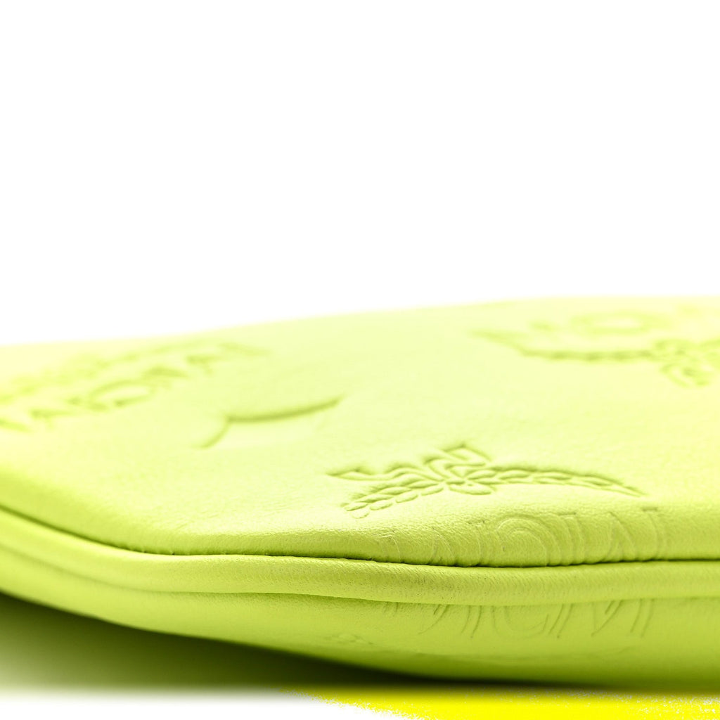 Calfskin Maxi Monogram Crossbody Pouch Green