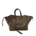 Baby Grained Medium Phantom Luggage Taupe Blue Trim