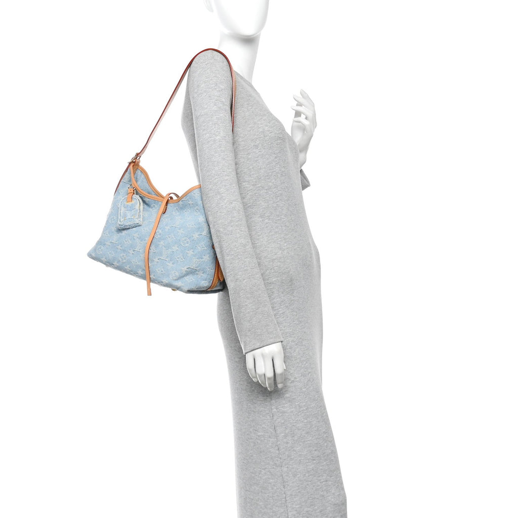 Monogram Denim CarryAll PM Sky Blue