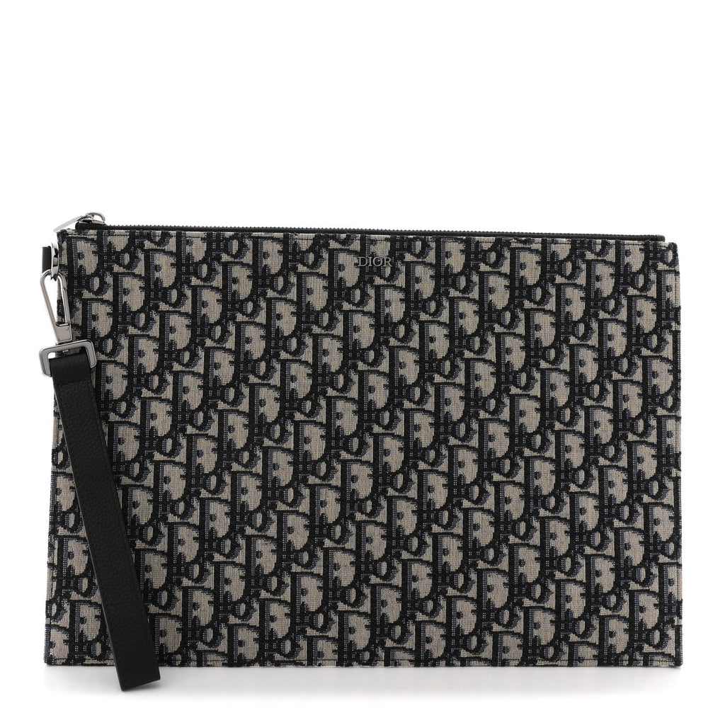Oblique A4 Flat Pouch Clutch Blue