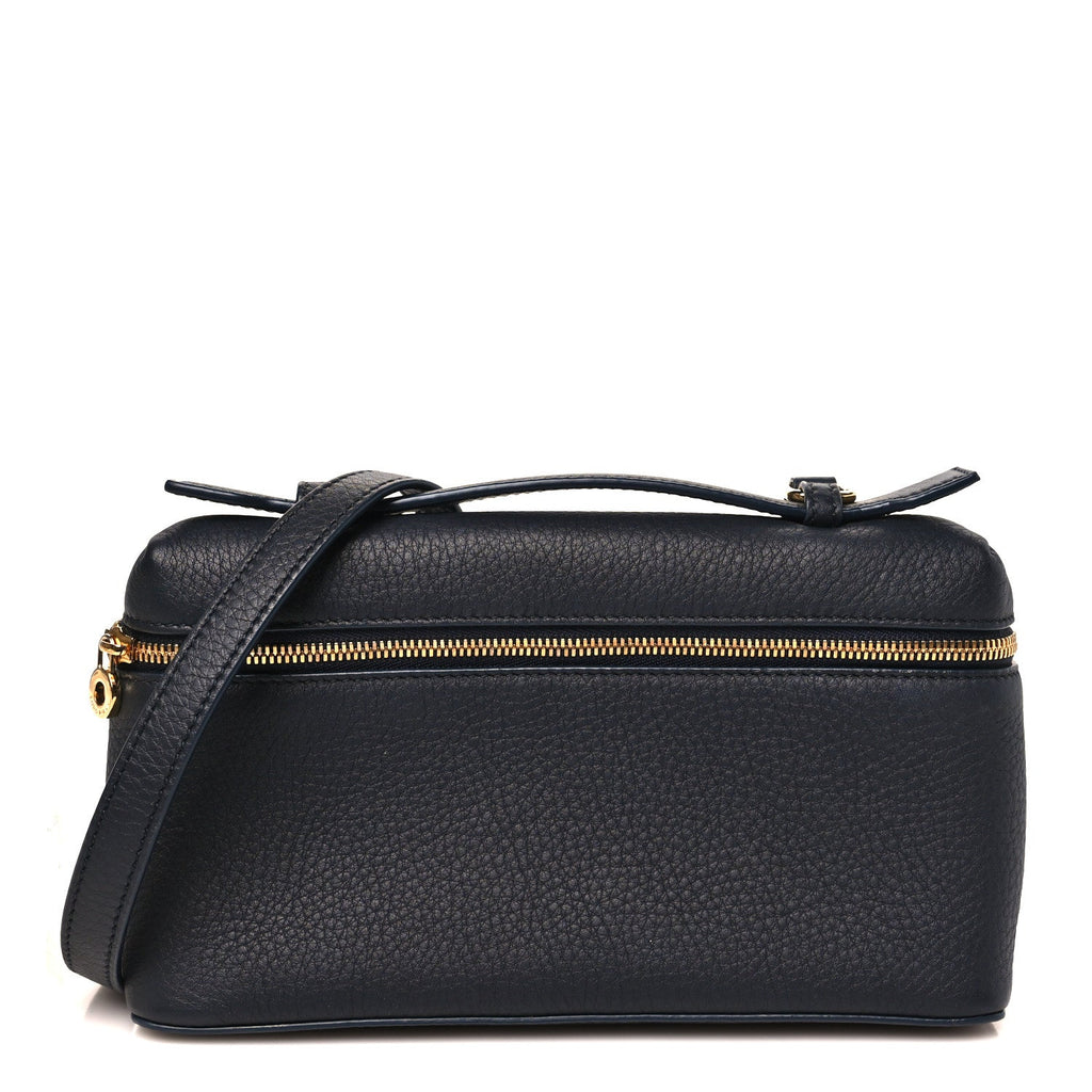 Grained Calfskin L19 Extra Pocket Pouch Navy Blue