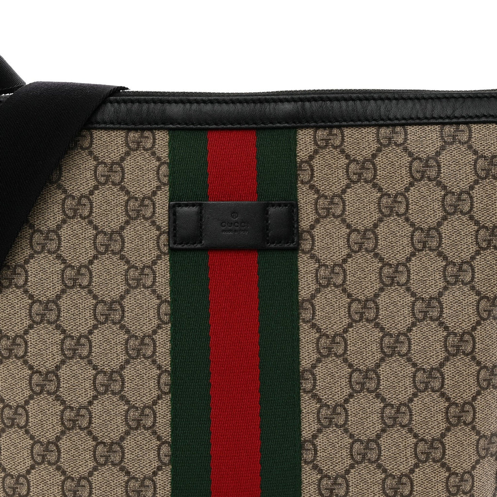 GG Supreme Monogram Web Messenger Bag Black
