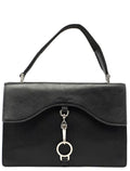 Black Leather Top Handle Bag