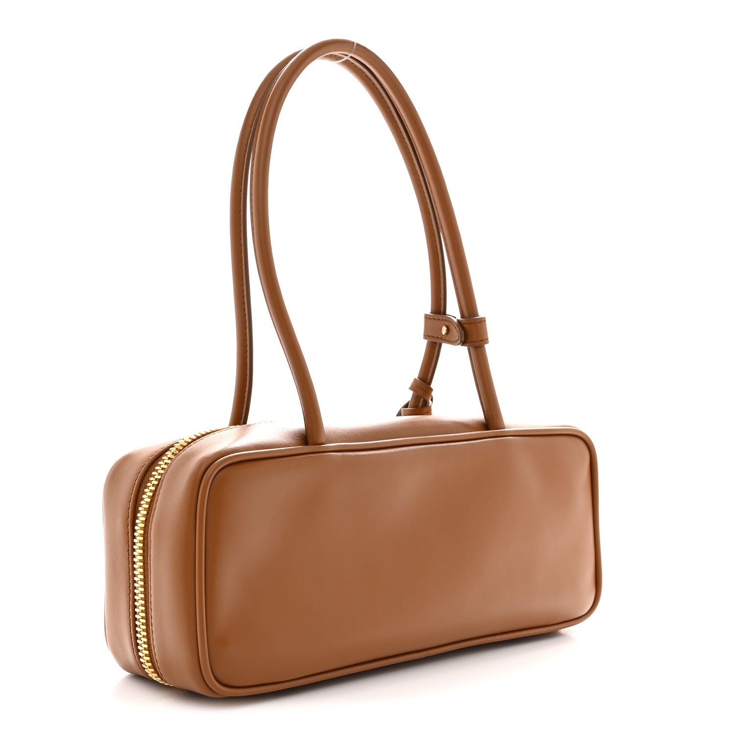 Calfskin Softy Small Beau Contrast Top Handle Bag Cognac
