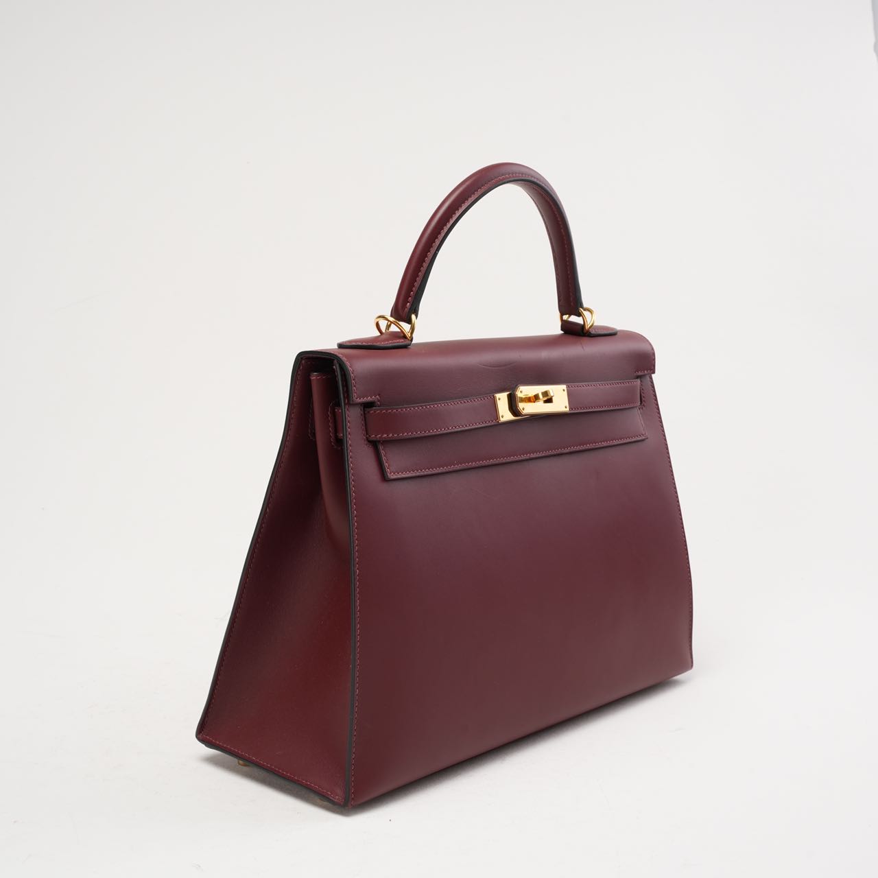 Hermès Kelly 32 Sellier Red (Rouge H) Box Leather 2017
